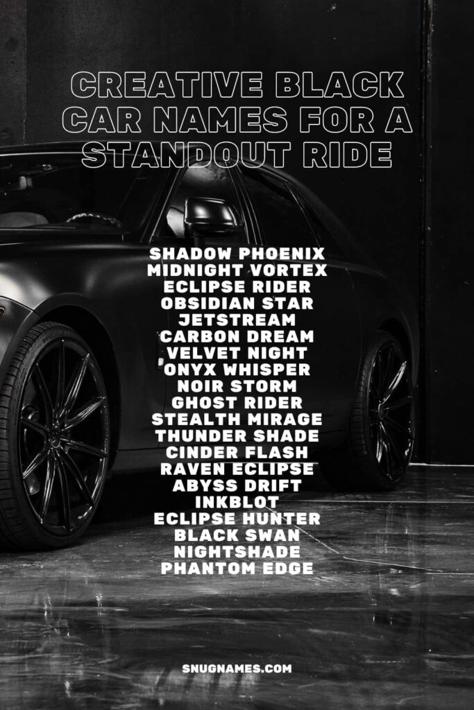 Creative Black Car Names for a Standout Ride