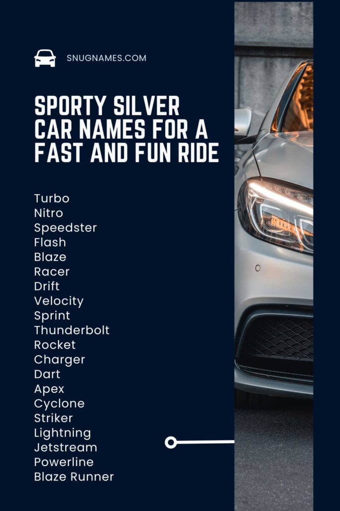Sporty Silver Car Names for a Fast and Fun Ride