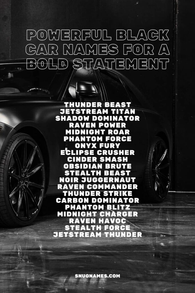 Powerful Black Car Names for a Bold Statement