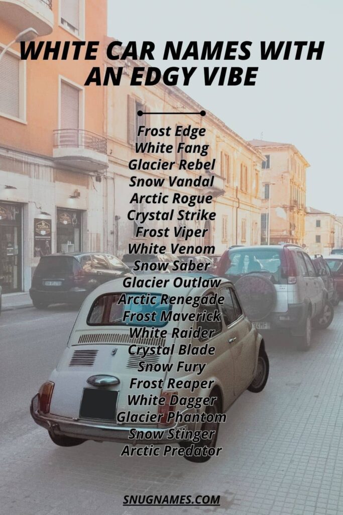 White Car Names with an Edgy Vibe