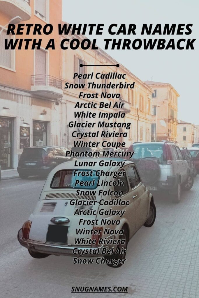Retro White Car Names with a Cool Throwback