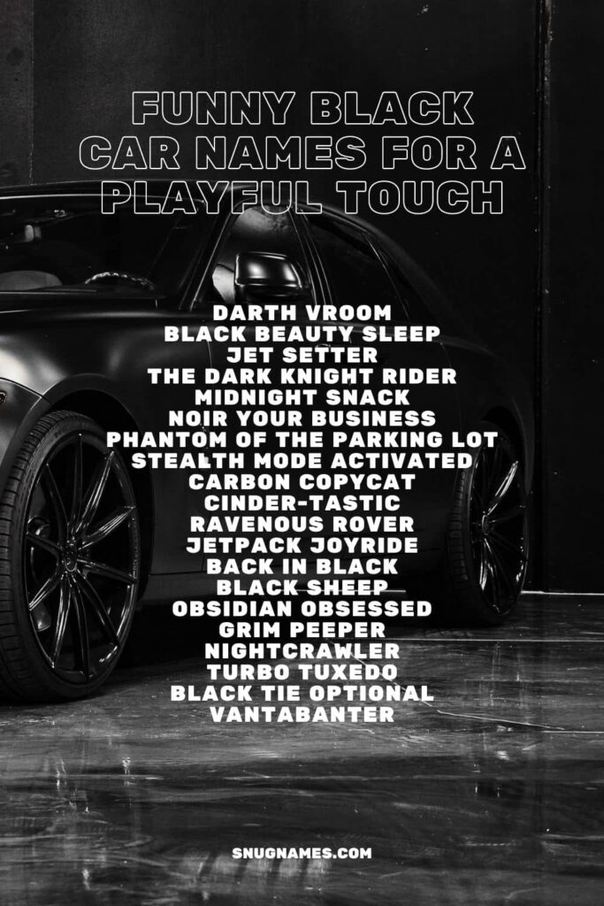 Funny Black Car Names for a Playful Touch
