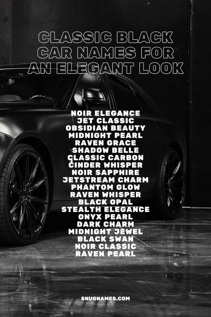 Classic Black Car Names for an Elegant Look