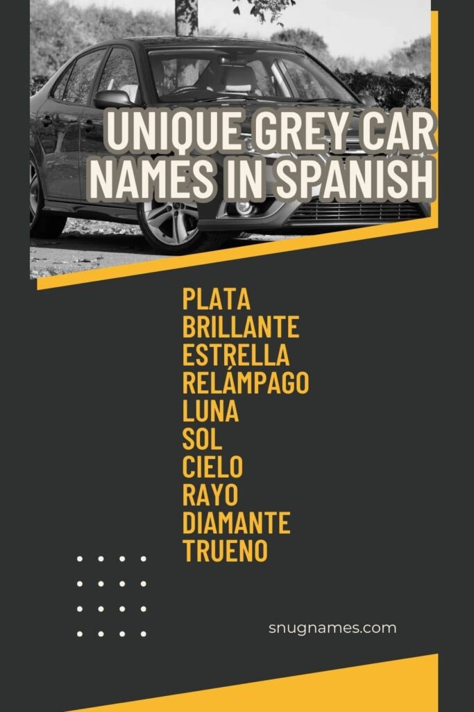 Unique Grey Car Names in Spanish
